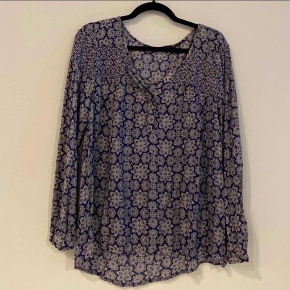 Blu Pepper Blue Tunic Blouse